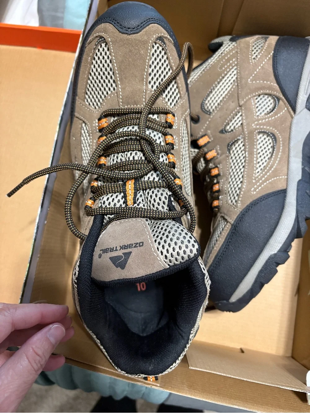 Ozark Trail Brown and Black Men's Hiking Boots